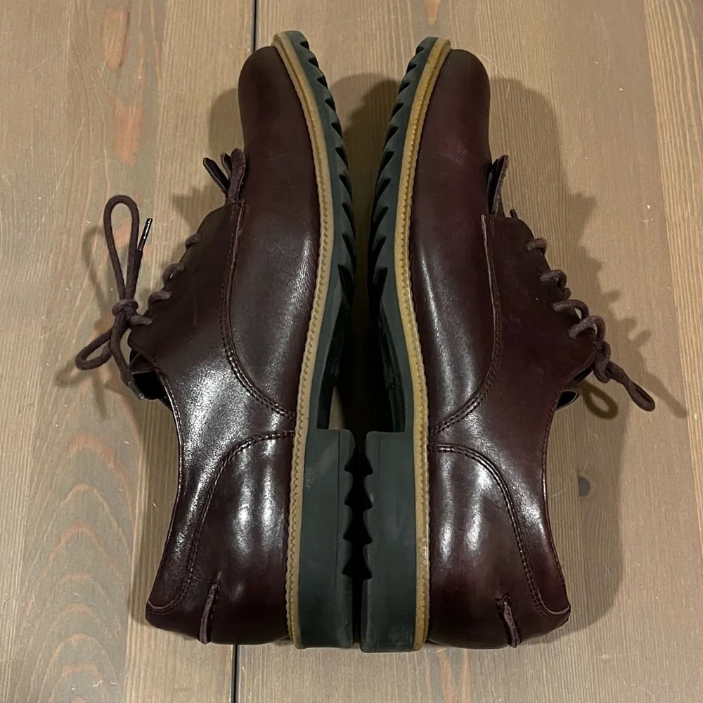 Clarks Somerset Oxfords Griffin Mabel Lace Up Kiltie Womens 9.5 Leather Oxblood